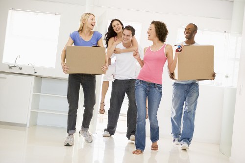 Removal van and movers preparing for a local house move in Wandsworth