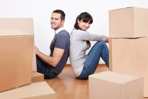 Boxes and household items prepared for a flat removal in Wandsworth