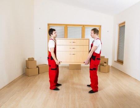 Professional team handling office furniture during a Wandsworth relocation